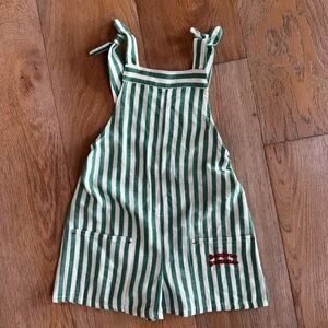 Zara Bonjour Summer Striped Linen Romper NWT